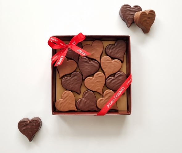 Coffret coeur praliné